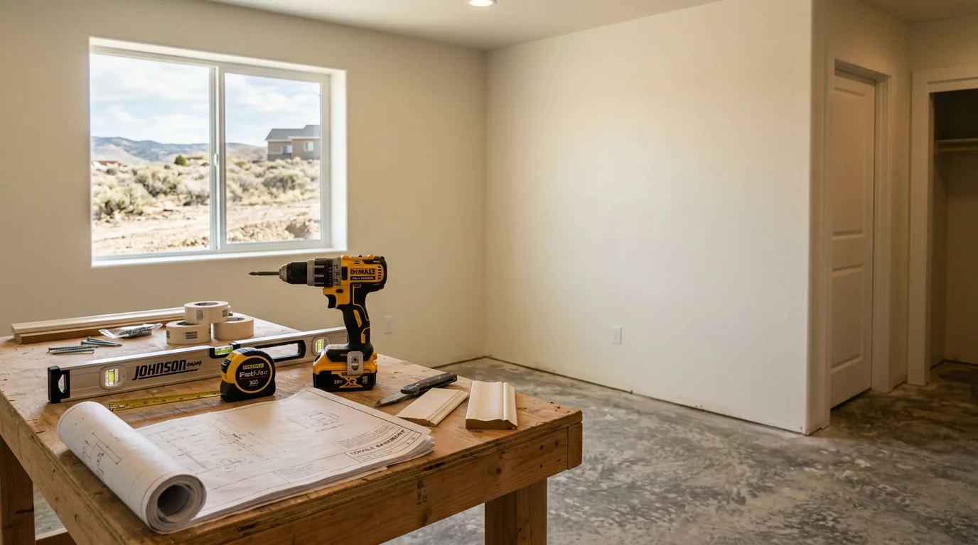 Interior construction work in a Tooele County home